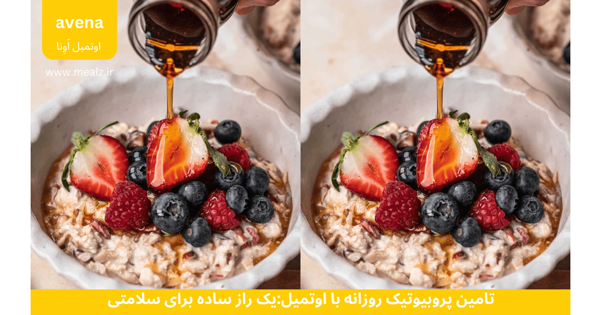 اوتمیل پروبیوتیک؛ صبحانهای جادویی برای روده سالم و سیستم ایمنی قوی 4 پروبیوتیک روزانه با اوتمیل آماده آونا