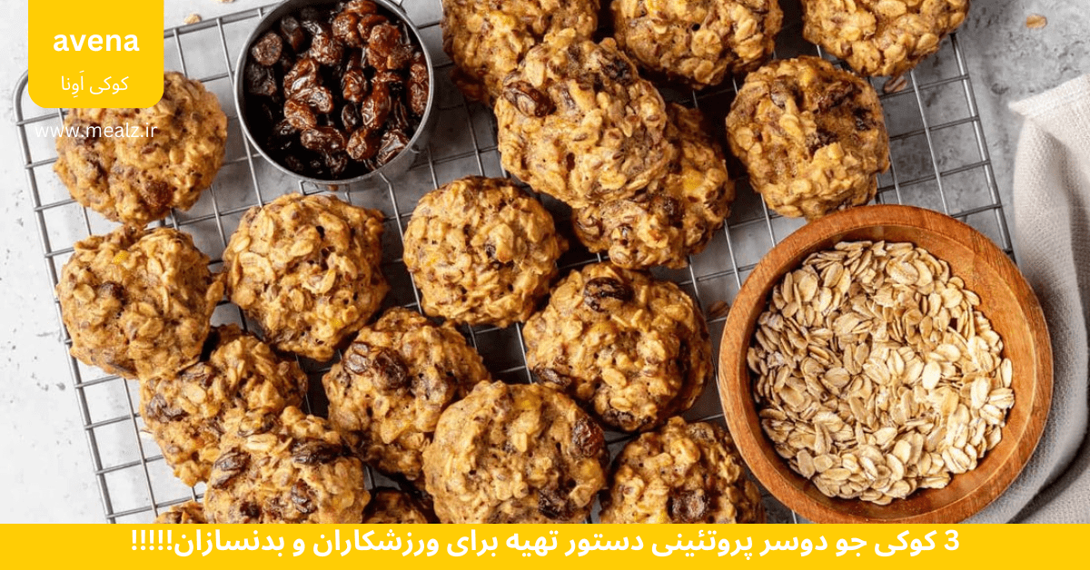 کوکی پروتئینی رژیمی با جو دوسر مناسب ورزشکاران 4 دستور تهیه کوکی جو دوسر پروتئینی